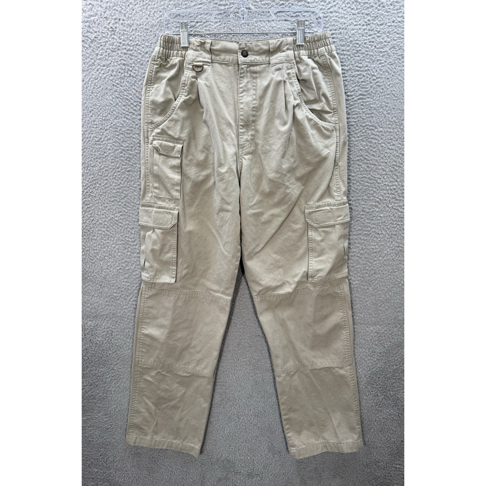 Cabelas Pants Mens 32‎ Tan Duck Canvas Trail Hiker Cargo Double Knee Outdoors